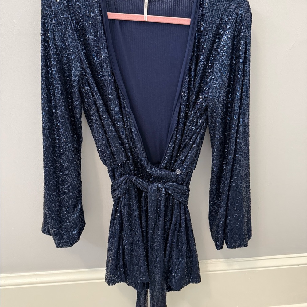 Elegant Navy Sequin Romper